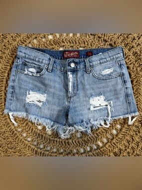 Lucky Brand Distressed Washed Blue Denim Short Shorts
